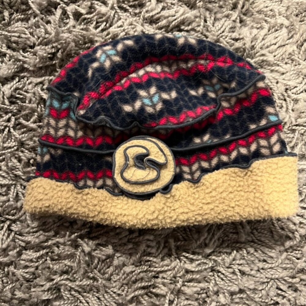Mack & Co Fleece Jacket and Flower hat. 2T. Multi colored